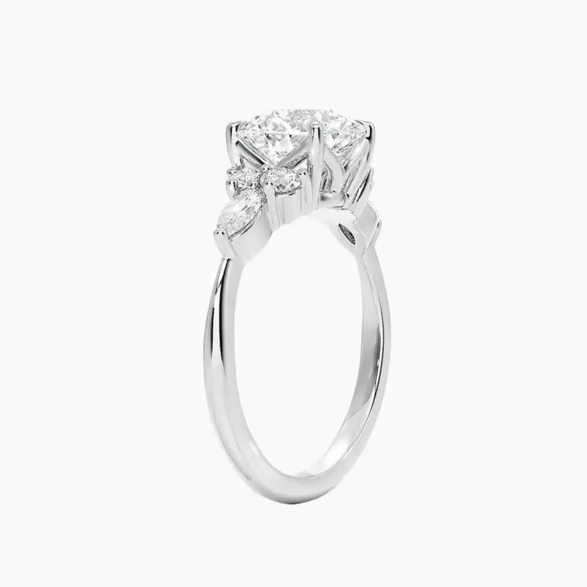 Ingrid Round Designer 3 Carat Lab Grown Diamond Engagement Ring in 18K Yellow Gold