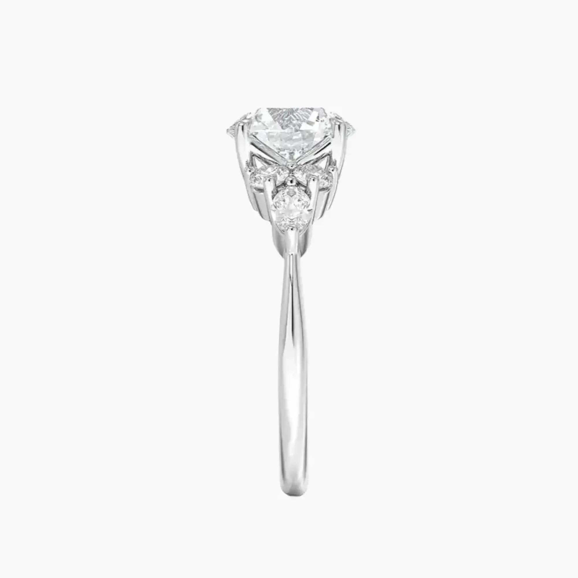Ingrid Round Designer 2.5 Carat Lab Grown Diamond Engagement Ring in 18K White Gold