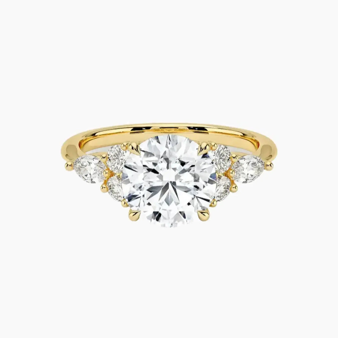 Ingrid Round Designer Diamond Ring Setting in 14K Rose Gold