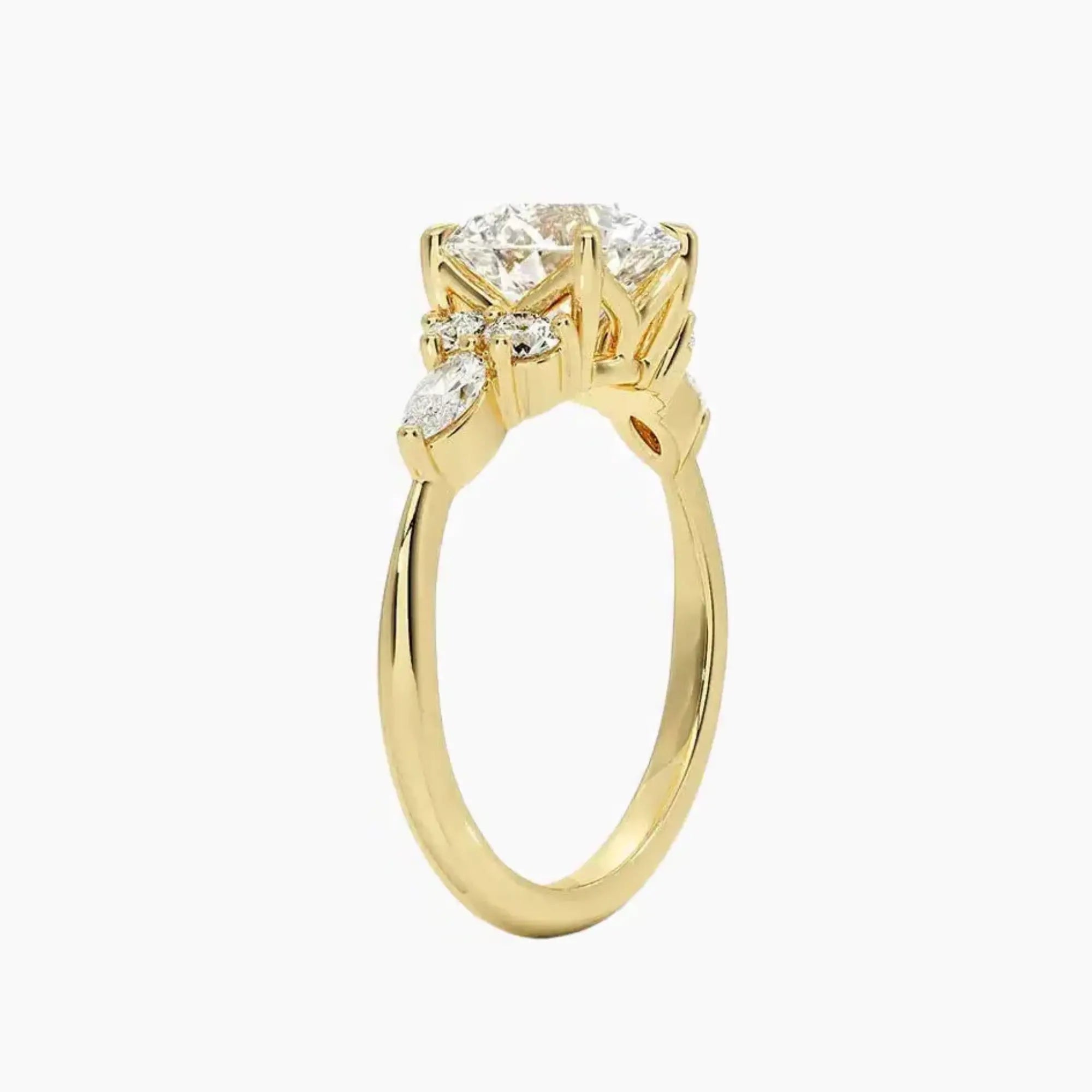 Ingrid Round Designer 2 Carat Lab Grown Diamond Engagement Ring in 18K Rose Gold
