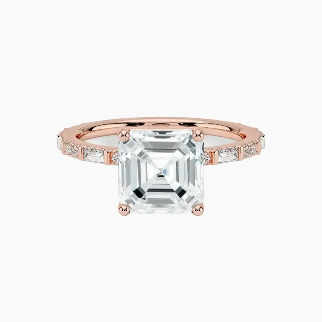 Evelina Asscher Designer 1.5 Carat Lab Grown Diamond Engagement Ring in 18K White Gold
