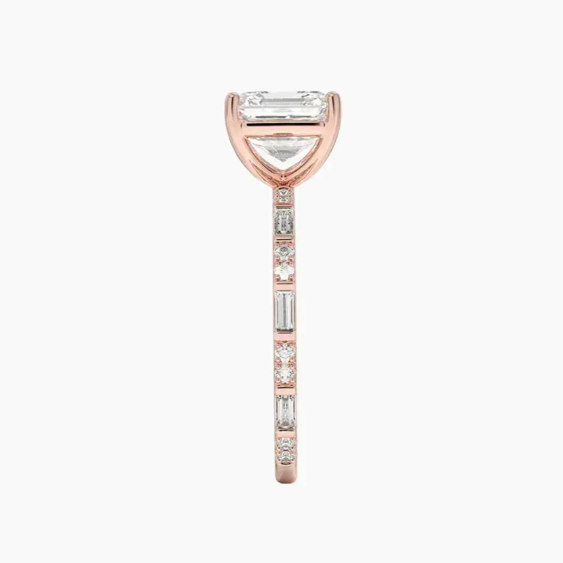Evelina Asscher Designer 2 Carat Lab Grown Diamond Engagement Ring in 14K White Gold