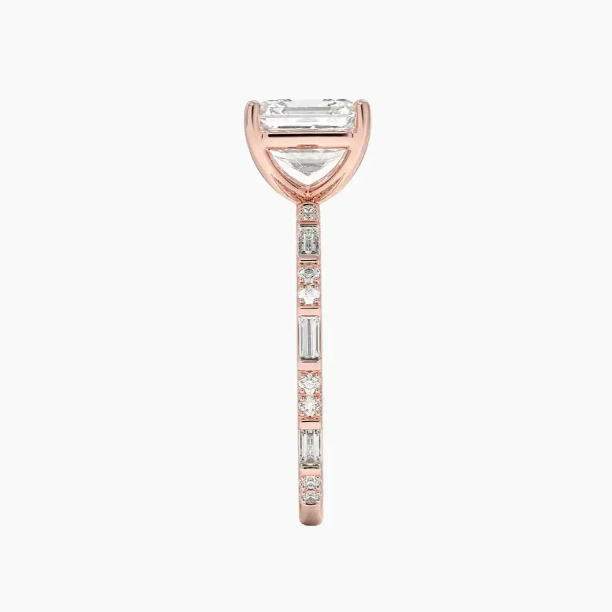 Evelina Asscher Designer Diamond Ring Setting in 14K Rose Gold