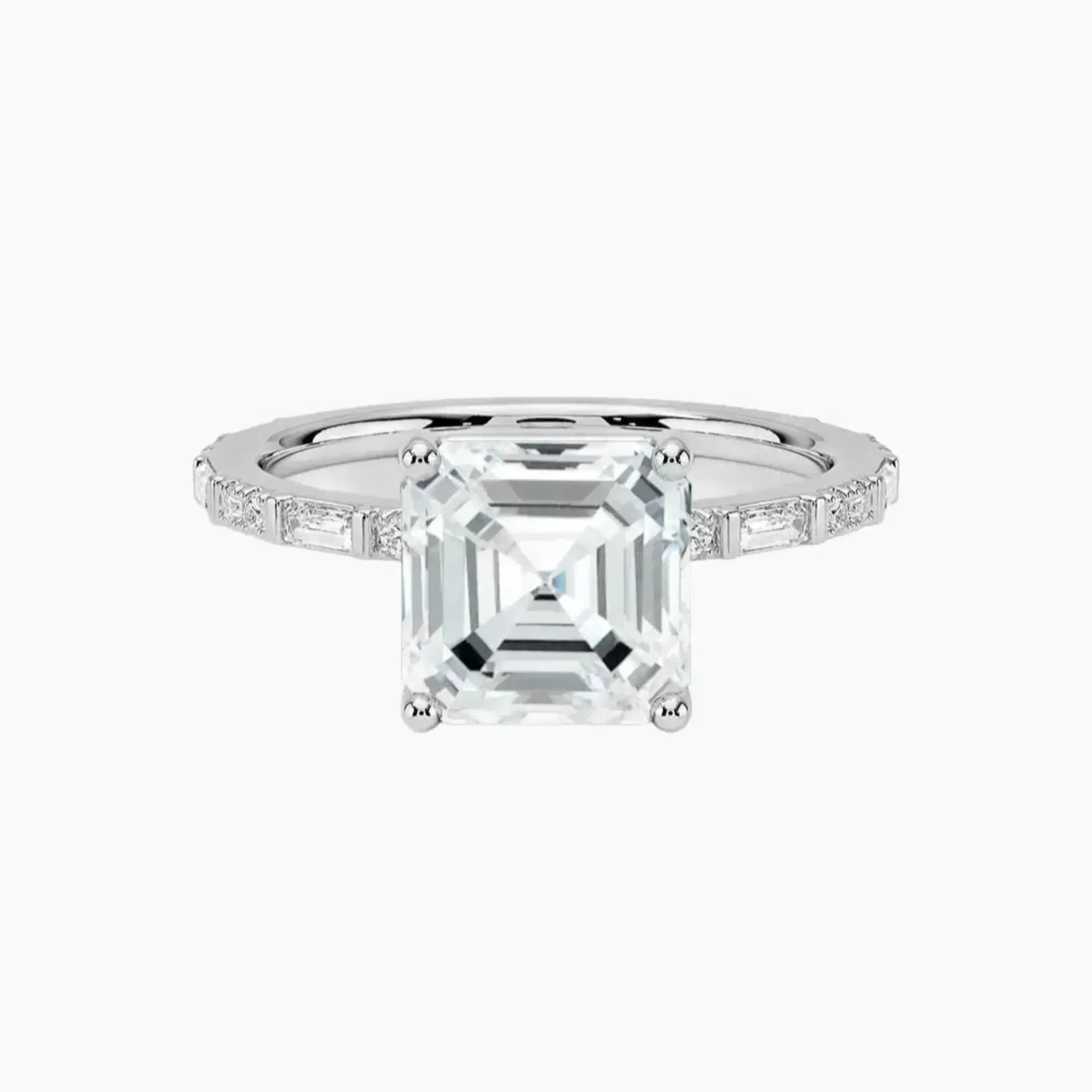 Evelina Asscher Designer Diamond Ring Setting in 18K White Gold