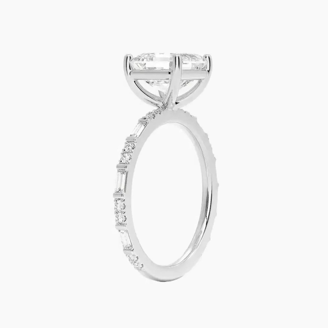 Evelina Asscher Designer Diamond Ring Setting in 18K White Gold