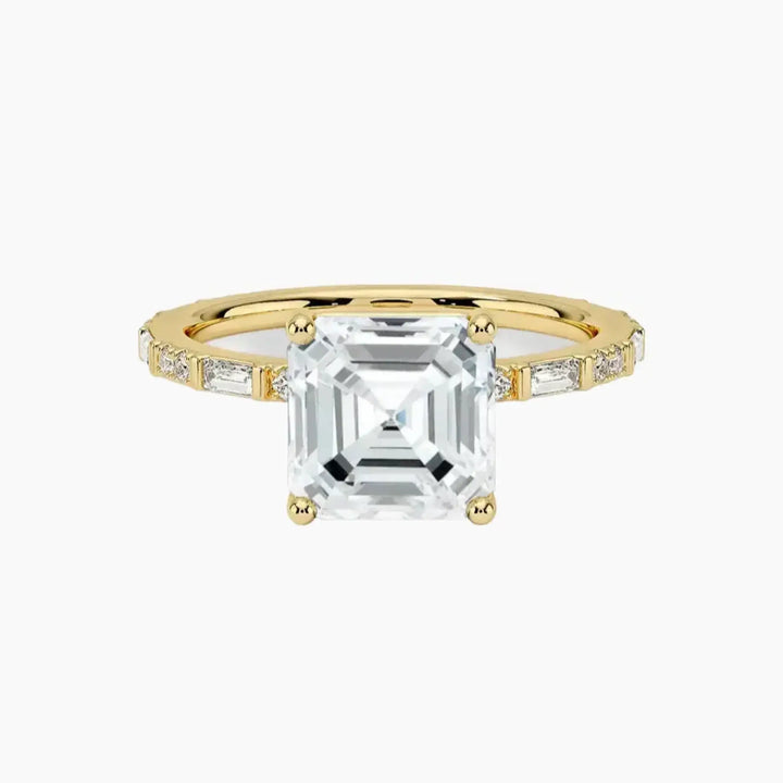 Evelina Asscher Designer 1.5 Carat Lab Grown Diamond Engagement Ring in 14K Yellow Gold