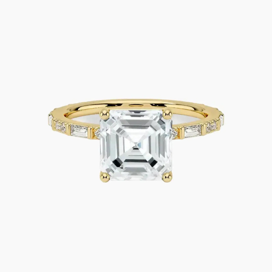 Evelina Asscher Designer 1 Carat Lab Grown Diamond Engagement Ring in 18K Rose Gold