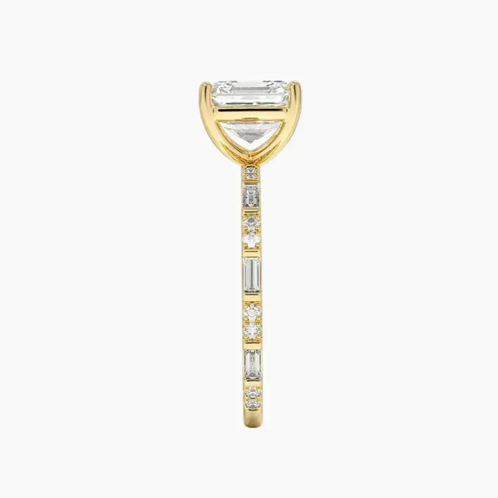 Evelina Asscher Designer 2.5 Carat Lab Grown Diamond Engagement Ring in 18K Rose Gold