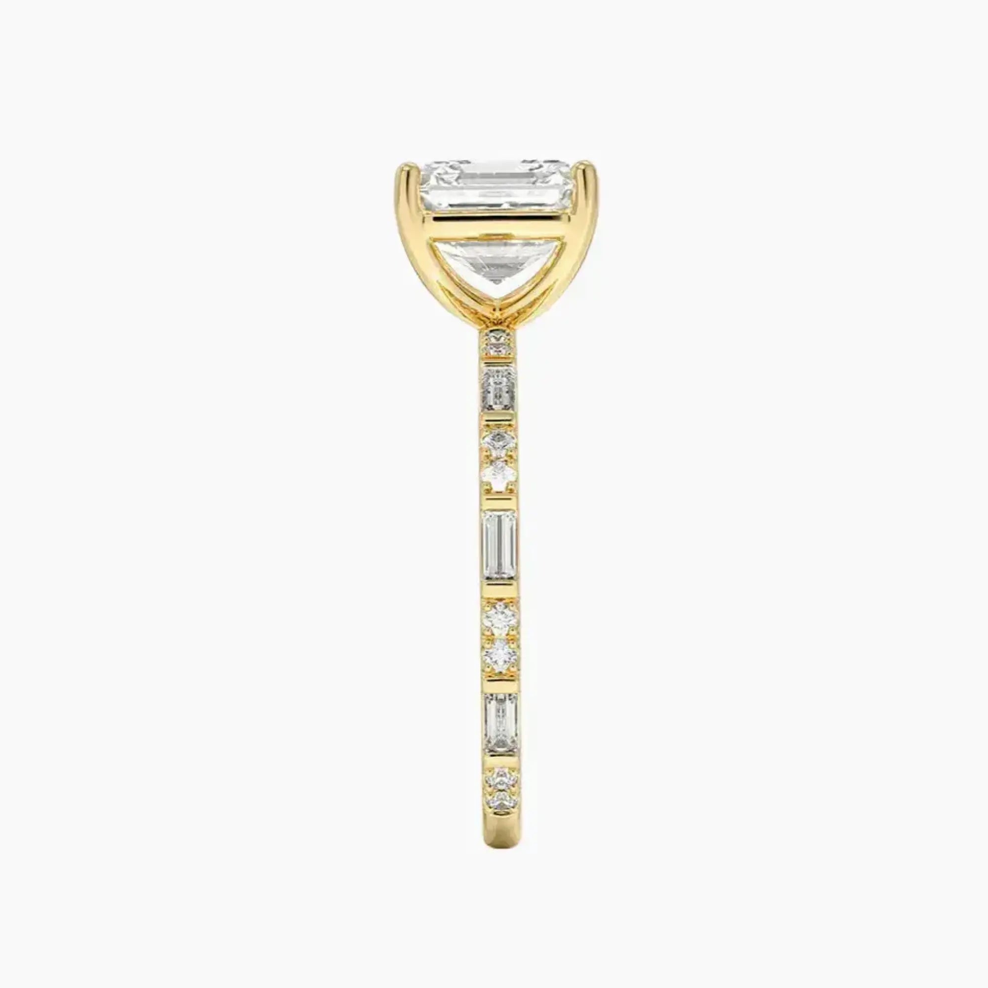 Evelina Asscher Designer Diamond Ring Setting in 14K Rose Gold