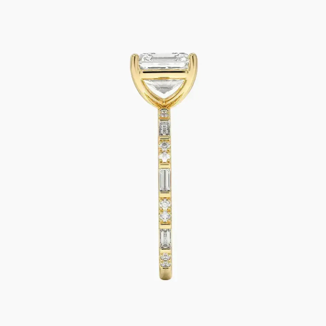 Evelina Asscher Designer 2 Carat Lab Grown Diamond Engagement Ring in 14K Yellow Gold