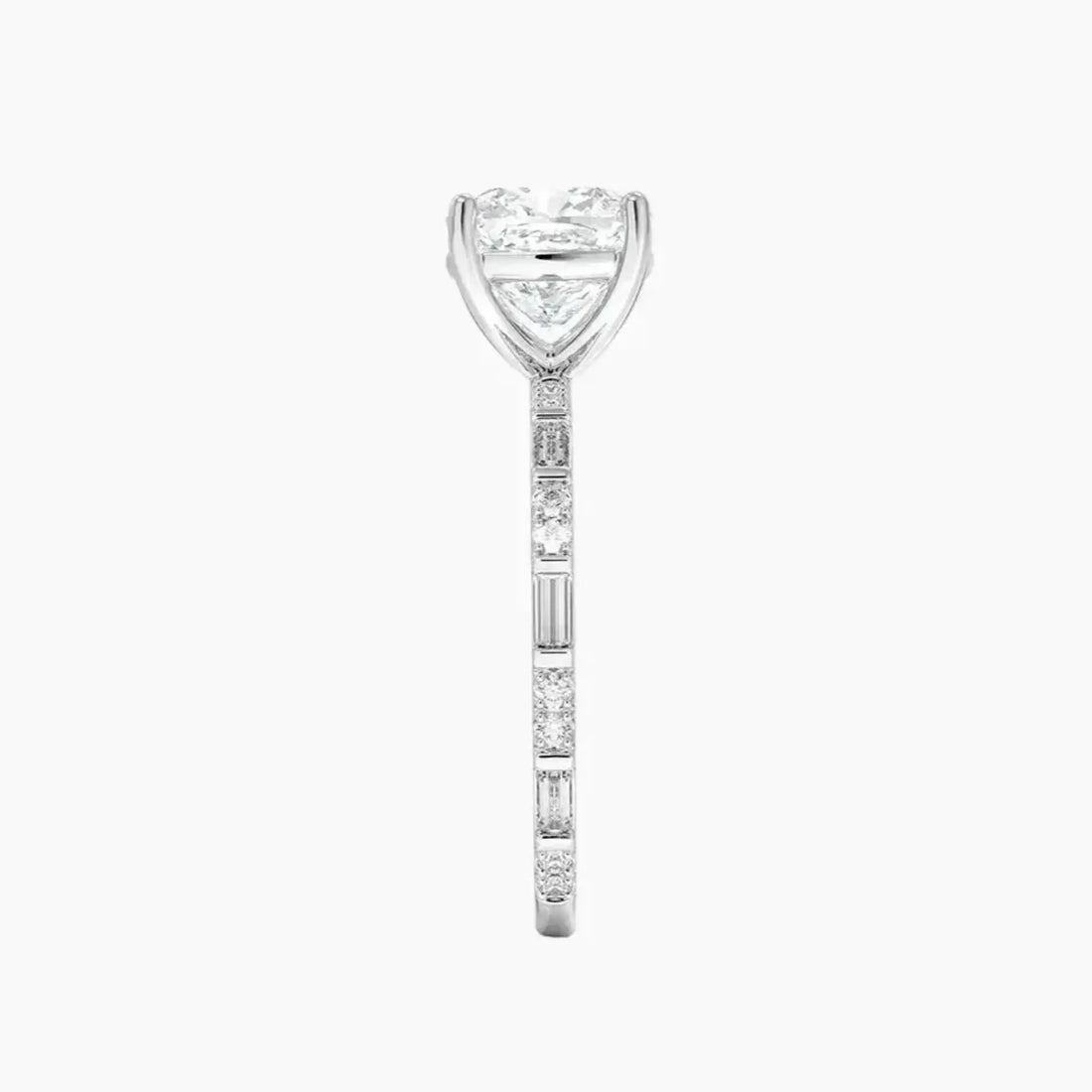 Evelina Cushion Designer 2 Carat Lab Grown Diamond Engagement Ring in 18K Yellow Gold