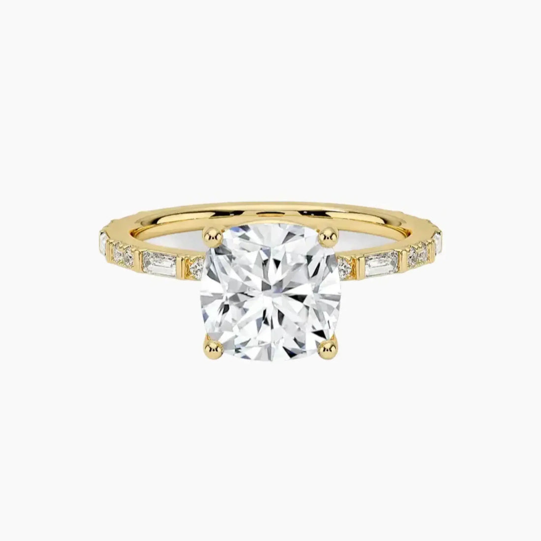 Evelina Cushion Designer 2 Carat Lab Grown Diamond Engagement Ring in 18K Rose Gold