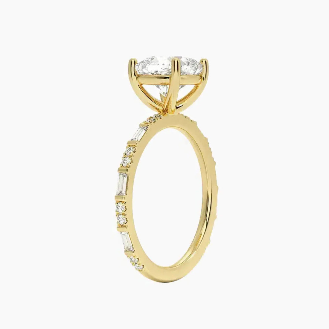 Evelina Cushion Designer 1.5 Carat Lab Grown Diamond Engagement Ring in 14K Rose Gold