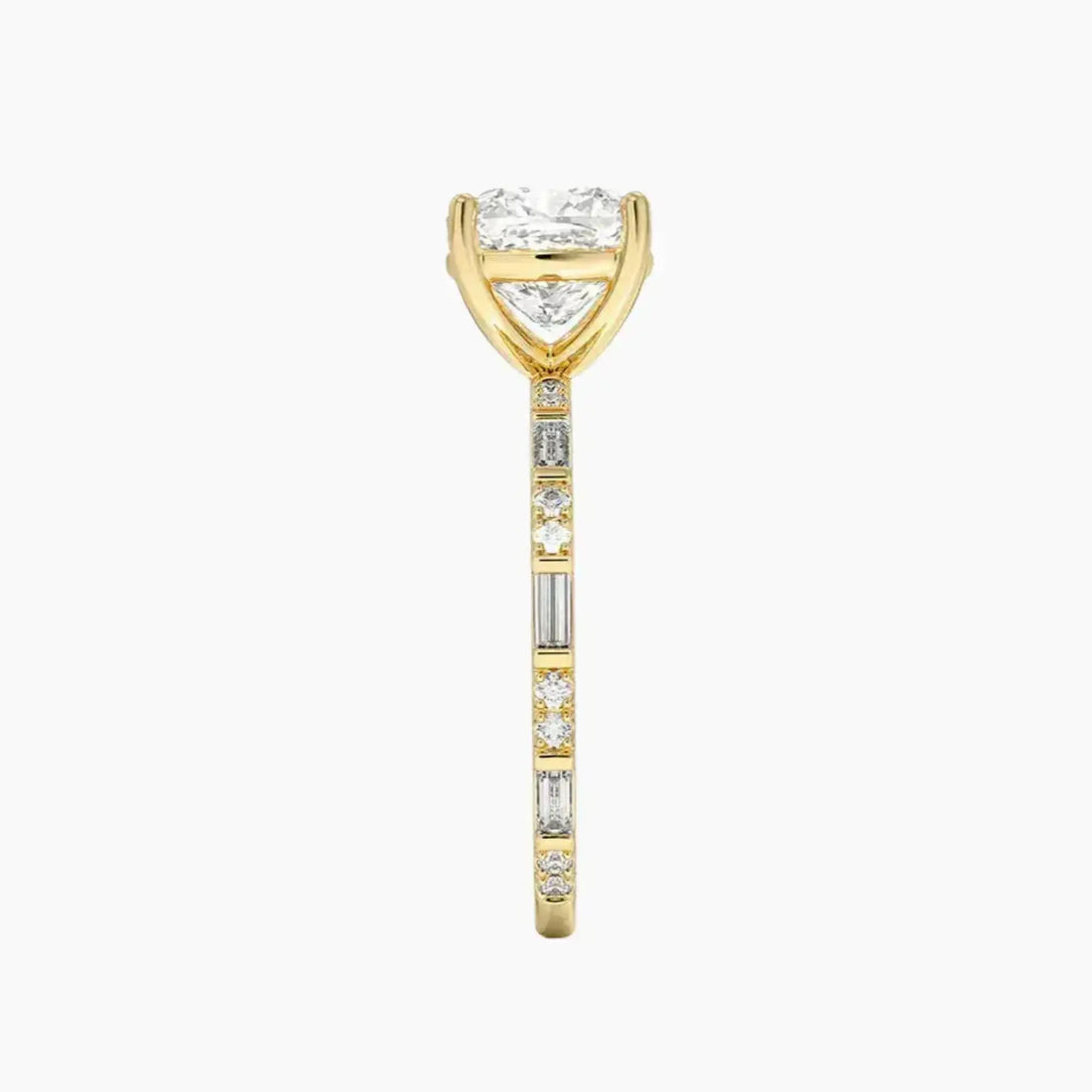 Evelina Cushion Designer 1 Carat Lab Grown Diamond Engagement Ring in 14K White Gold