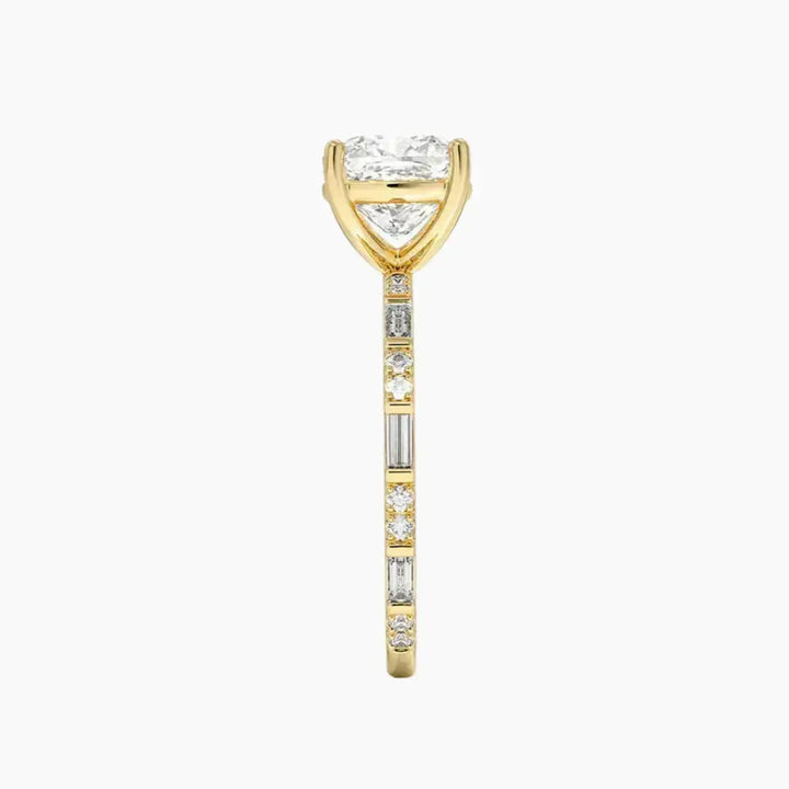 Evelina Cushion Designer 1 Carat Lab Grown Diamond Engagement Ring in 14K Rose Gold