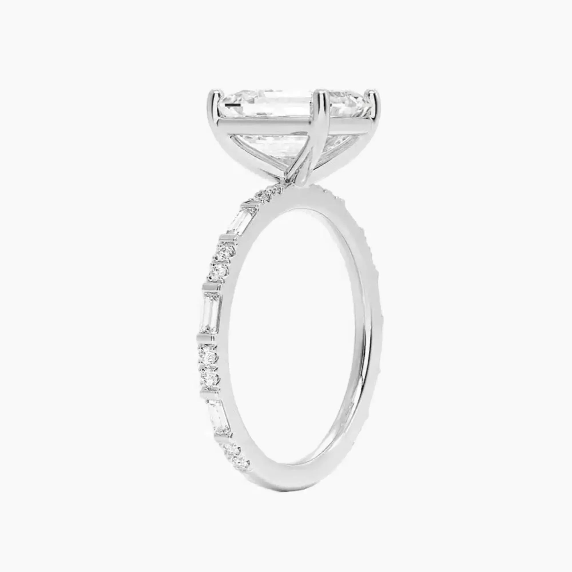 Evelina Emerald Designer 3 Carat Lab Grown Diamond Engagement Ring in 14K Yellow Gold