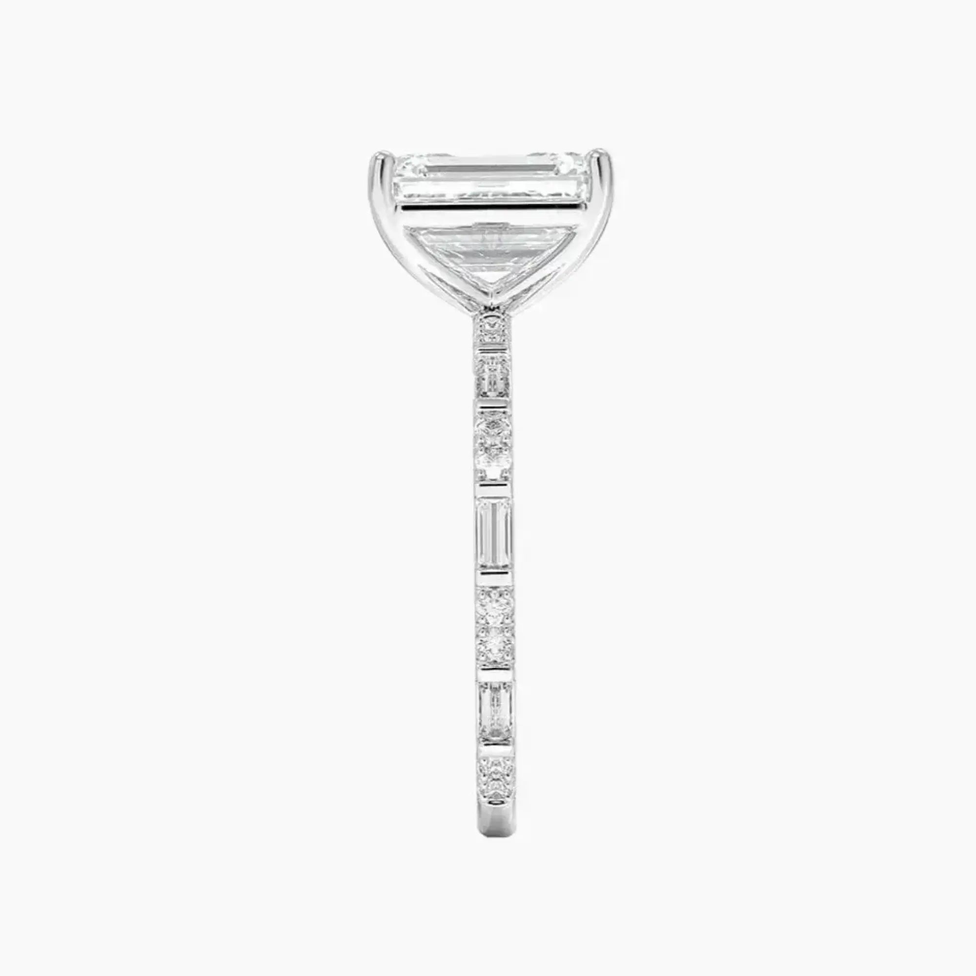 Evelina Emerald Designer 2 Carat Lab Grown Diamond Engagement Ring in 14K White Gold