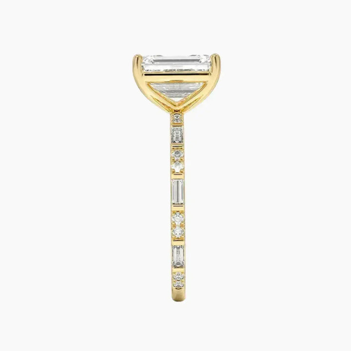 Evelina Emerald Designer 2 Carat Lab Grown Diamond Engagement Ring in 18K Rose Gold