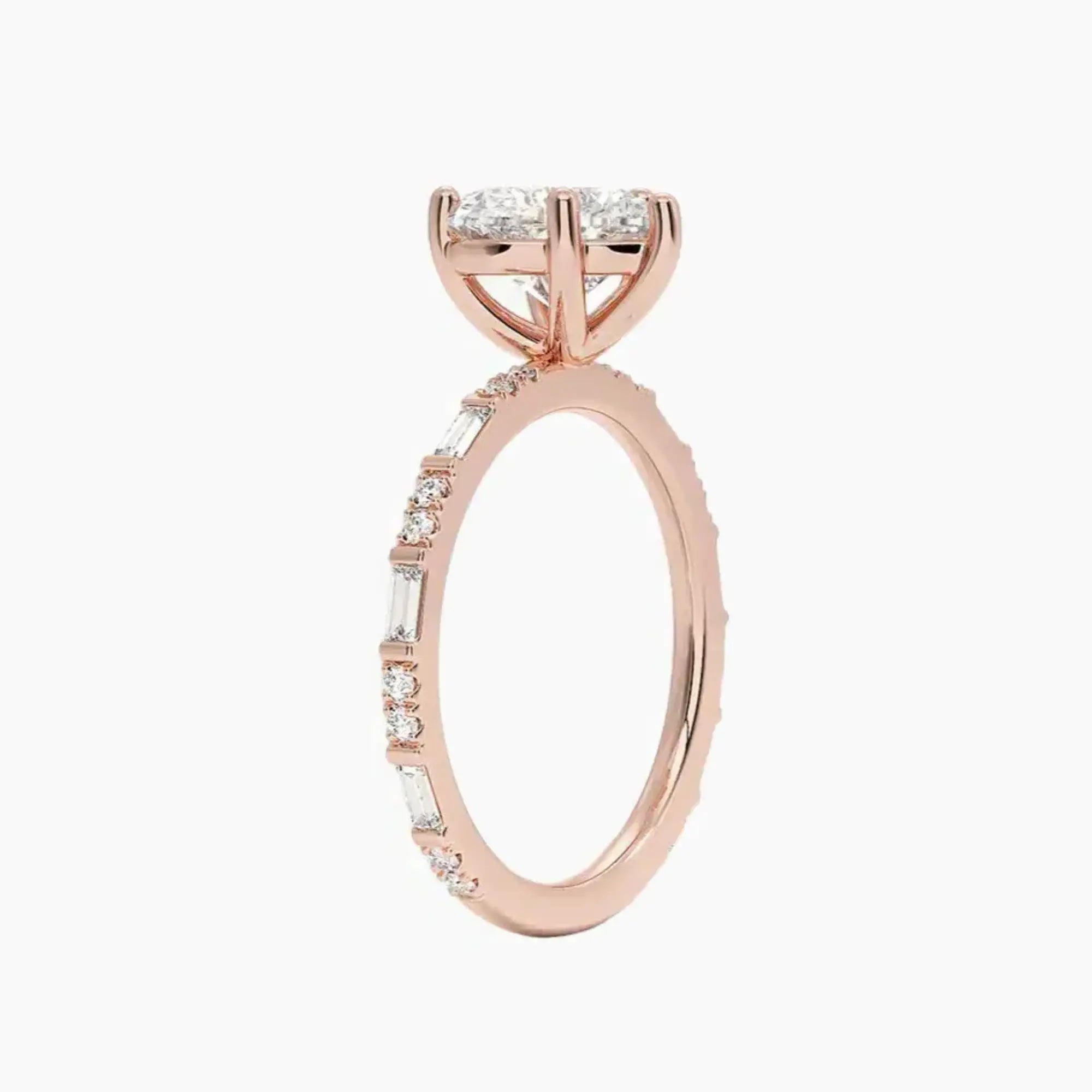 Evelina Heart Designer 1 Carat Lab Grown Diamond Engagement Ring in 18K Yellow Gold