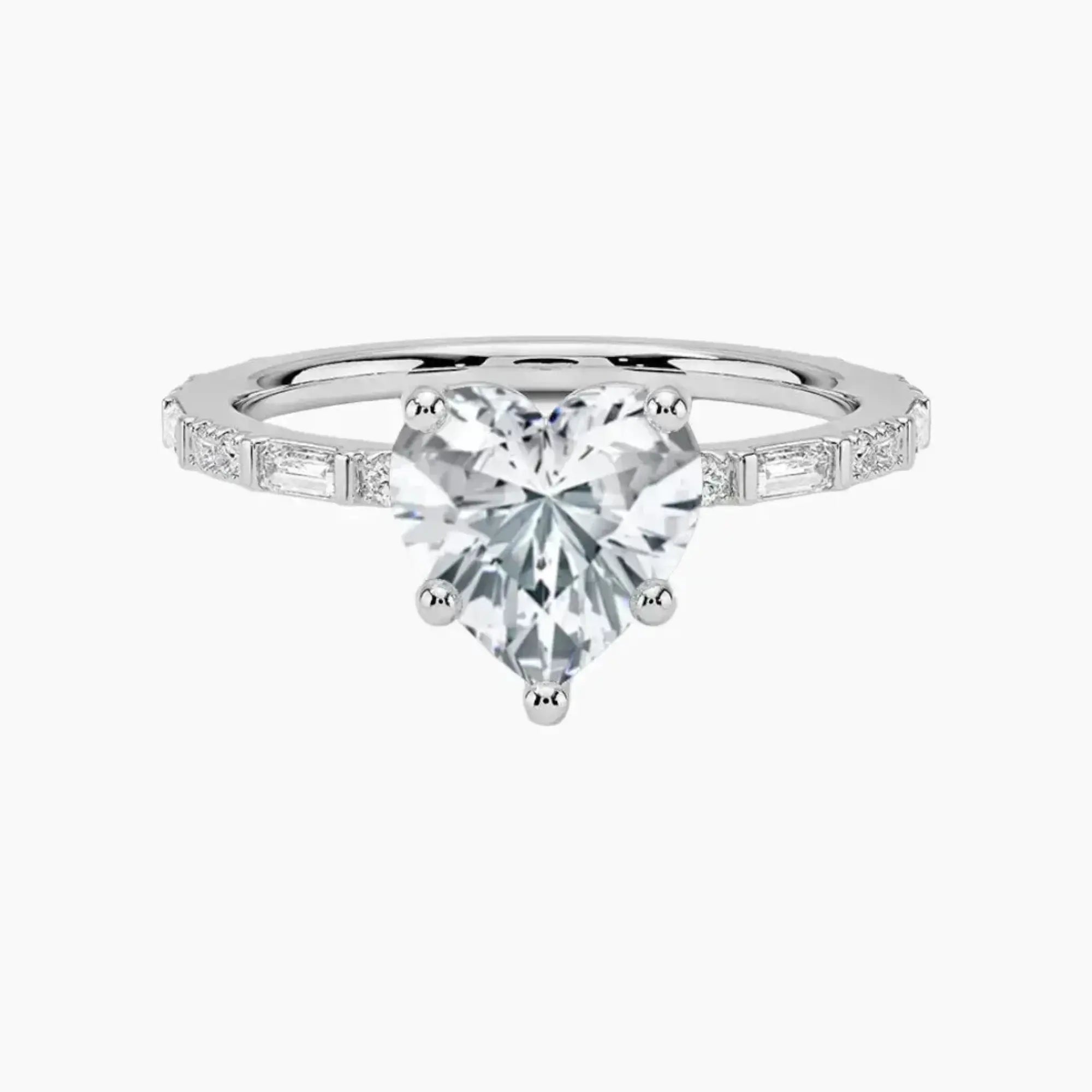 Evelina Heart Designer 3 Carat Lab Grown Diamond Engagement Ring in 14K Rose Gold