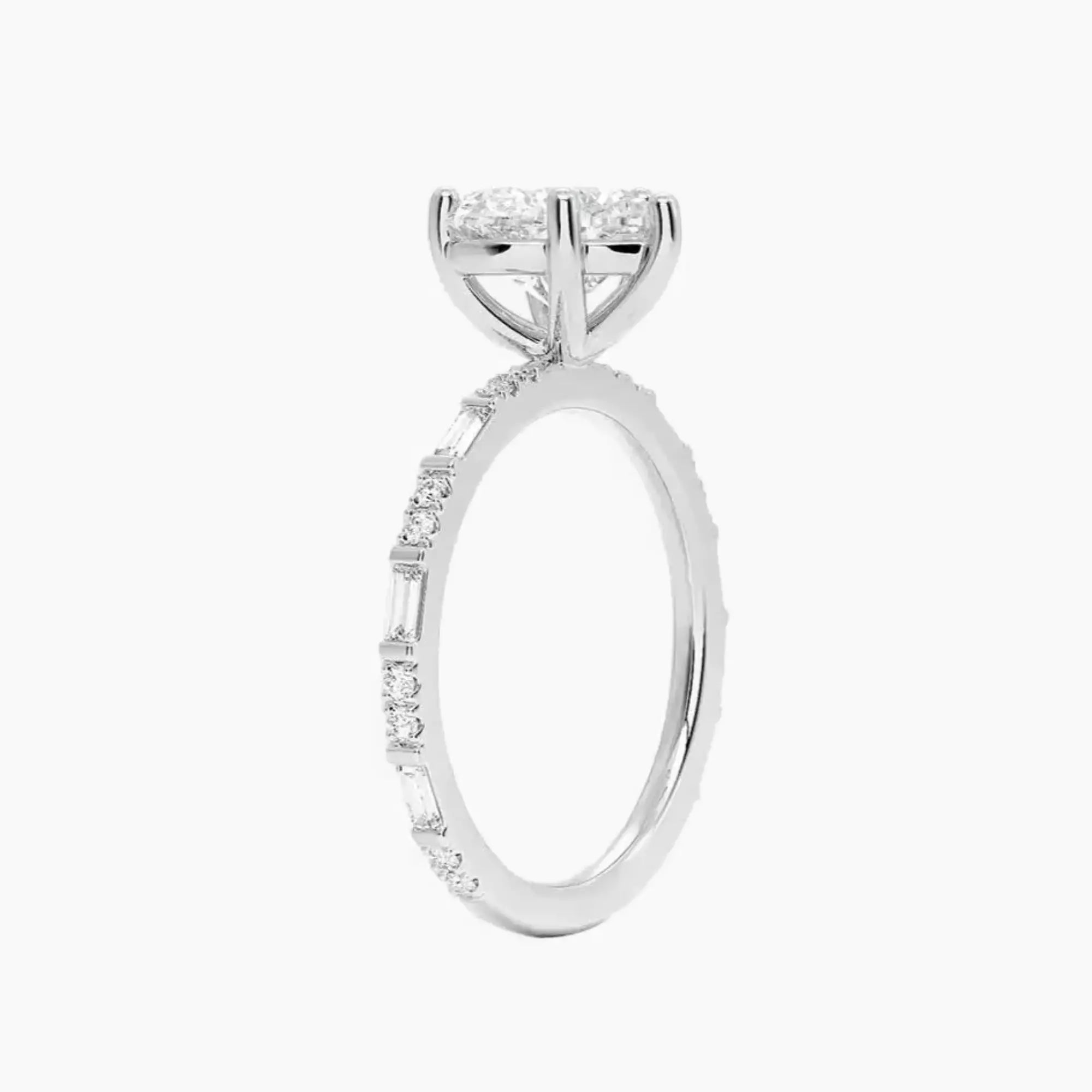 Evelina Heart Designer 3 Carat Lab Grown Diamond Engagement Ring in 18K Rose Gold