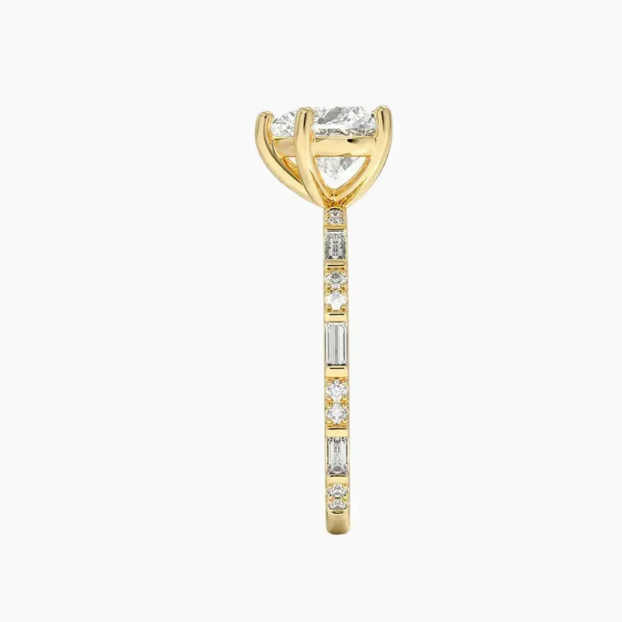 Evelina Heart Designer 1 Carat Lab Grown Diamond Engagement Ring in 18K Yellow Gold