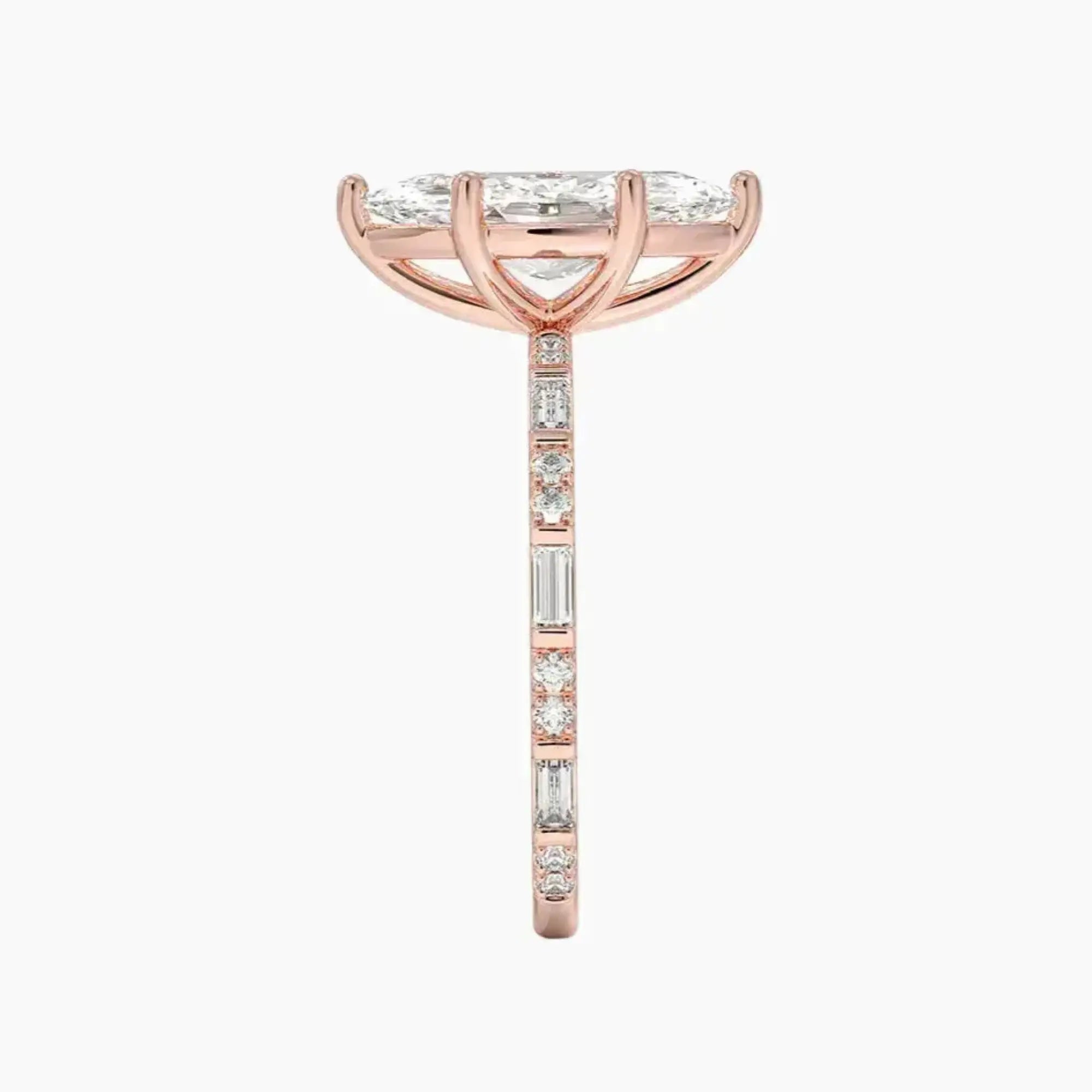 Evelina Marquise Designer 1 Carat Lab Grown Diamond Engagement Ring in 18K Rose Gold