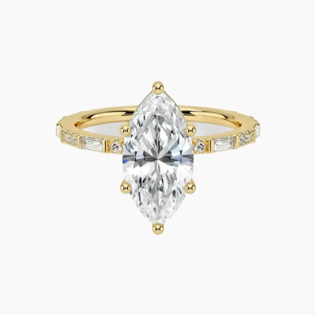 Evelina Marquise Designer 1.5 Carat Lab Grown Diamond Engagement Ring in 14K Rose Gold