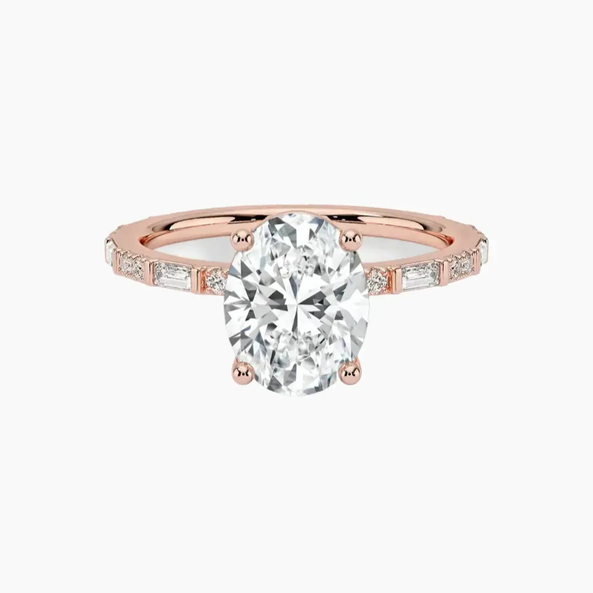 Evelina Oval Designer 1.5 Carat Lab Grown Diamond Engagement Ring in 14K Yellow Gold