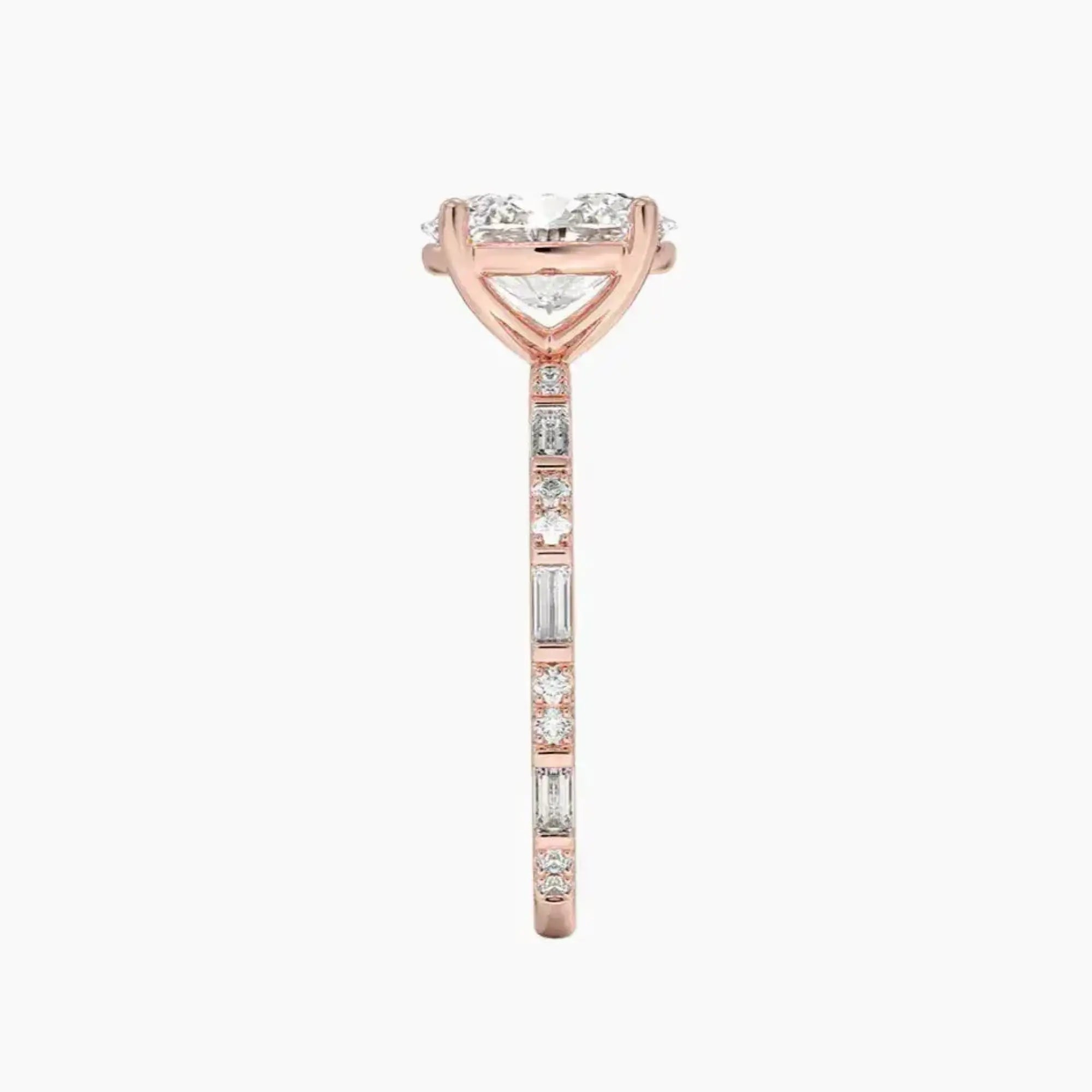 Evelina Oval Designer 1 Carat Lab Grown Diamond Engagement Ring in 14K Rose Gold