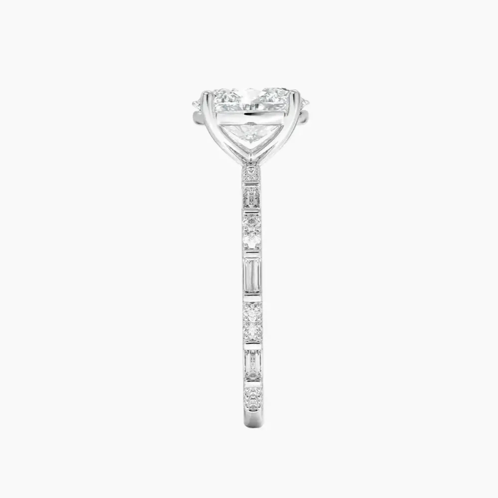 Evelina Oval Designer 2.5 Carat Lab Grown Diamond Engagement Ring in 18K White Gold
