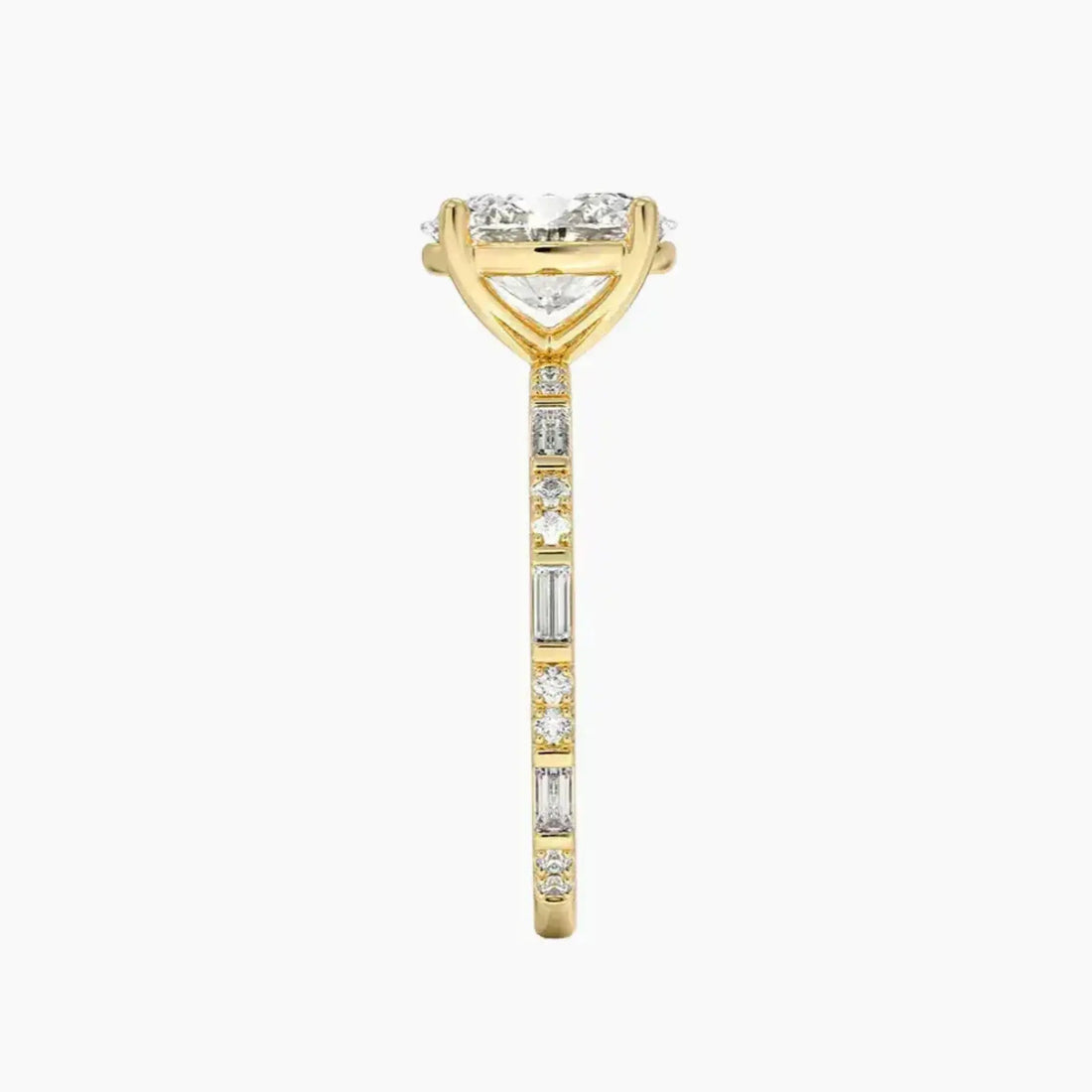 Evelina Oval Designer Diamond Ring Setting in 14K Yellow Gold