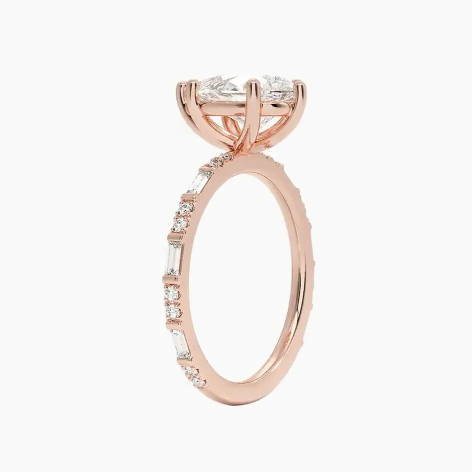 Evelina Pear Designer 2.5 Carat Lab Grown Diamond Engagement Ring in 18K White Gold