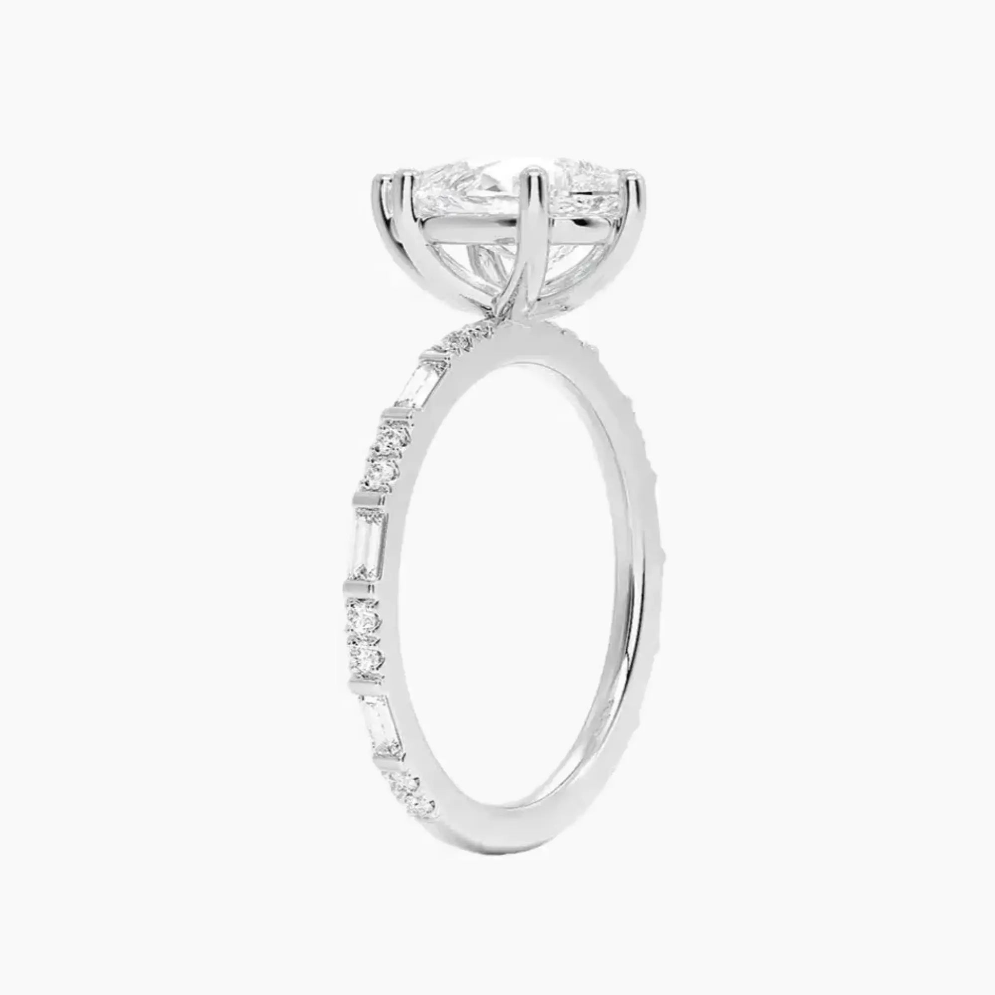 Evelina Pear Designer 1 Carat Lab Grown Diamond Engagement Ring in 18K Yellow Gold