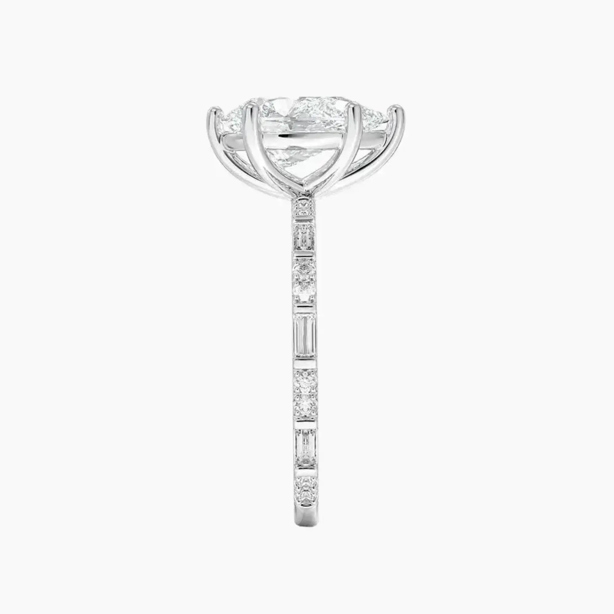 Evelina Pear Designer Diamond Ring Setting in 14K Yellow Gold