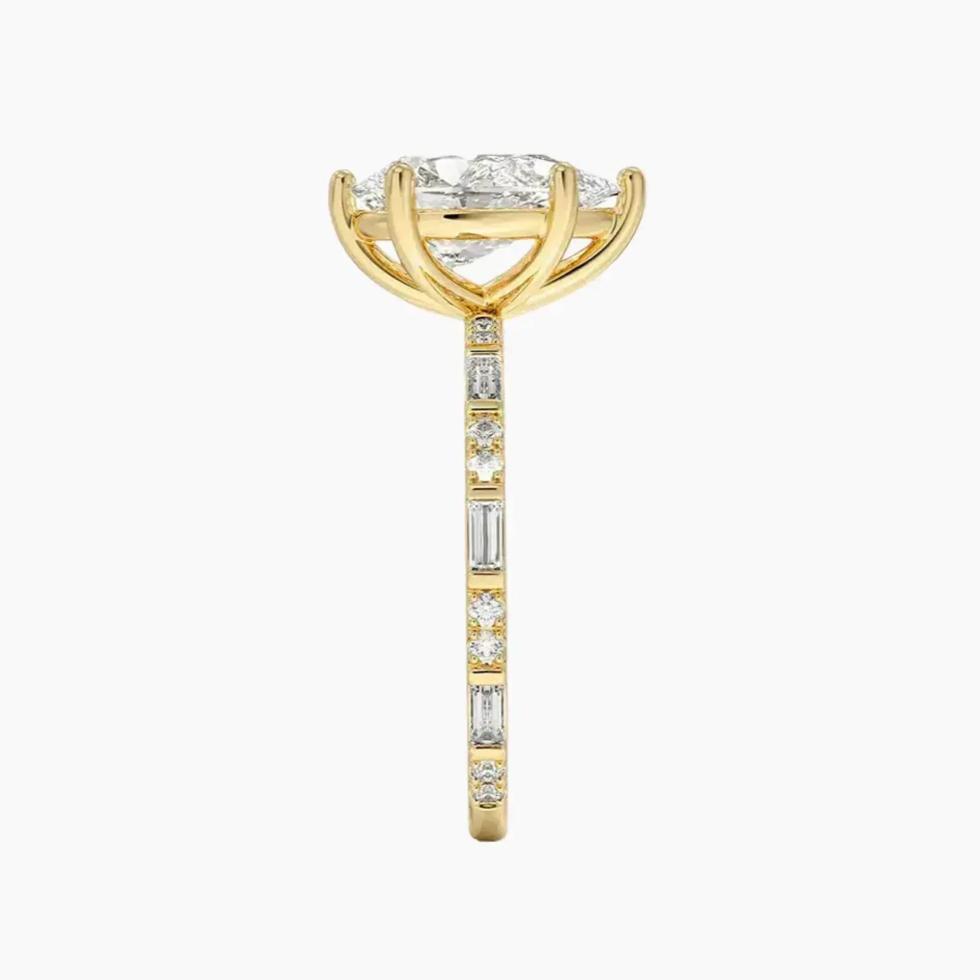 Evelina Pear Designer Diamond Ring Setting in 18K White Gold