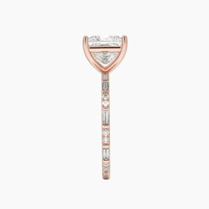 Evelina Princess Designer 2 Carat Lab Grown Diamond Engagement Ring in 14K Yellow Gold