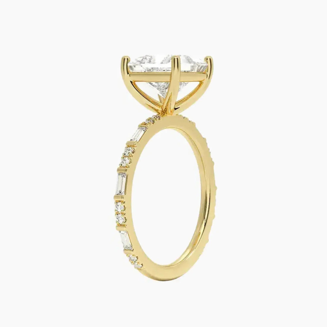 Evelina Princess Designer 2.5 Carat Lab Grown Diamond Engagement Ring in 18K White Gold
