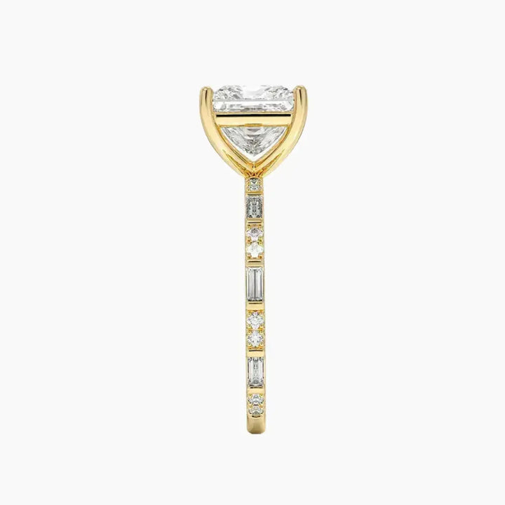 Evelina Princess Designer 1.5 Carat Lab Grown Diamond Engagement Ring in 14K Rose Gold