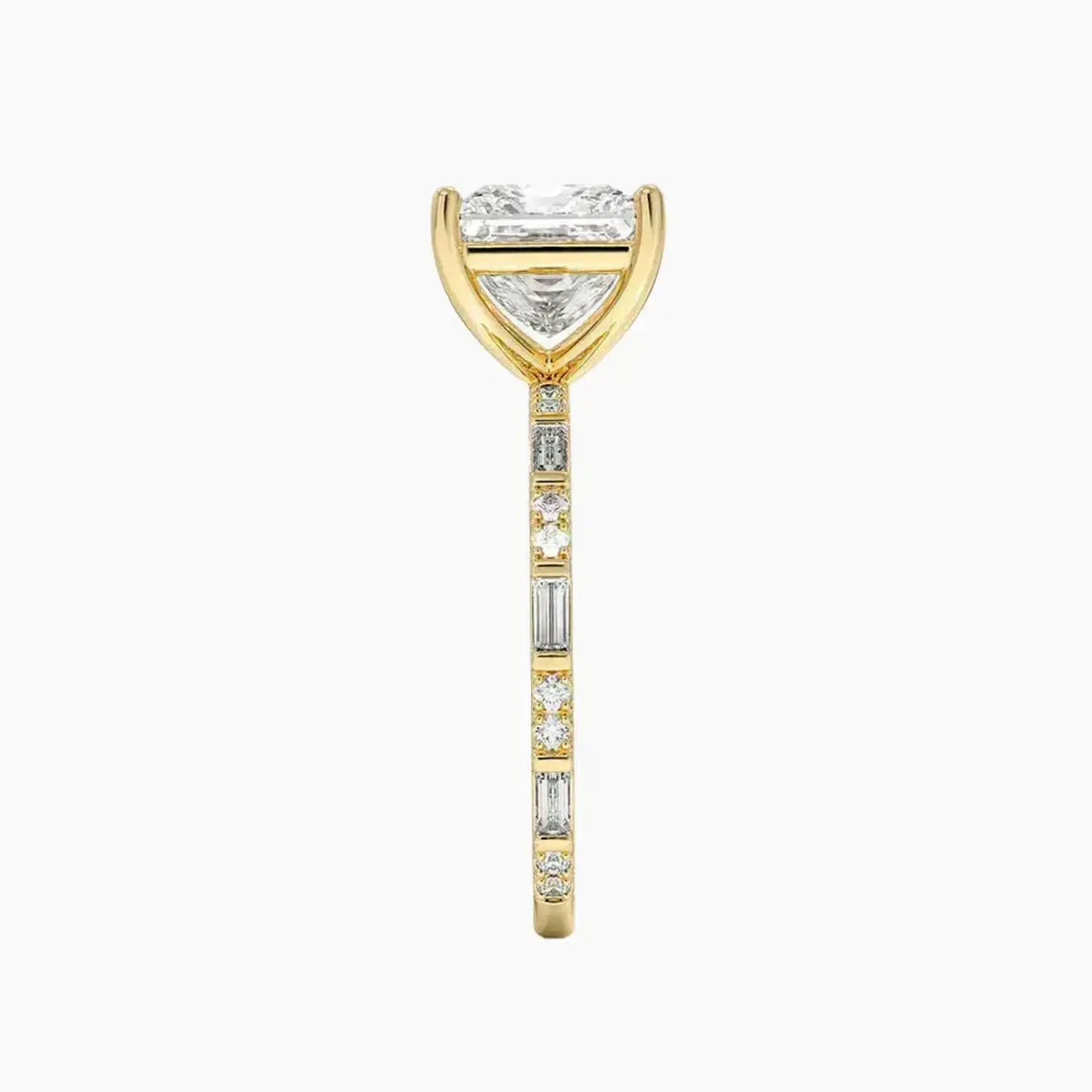 Evelina Princess Designer Diamond Ring Setting in 18K Rose Gold