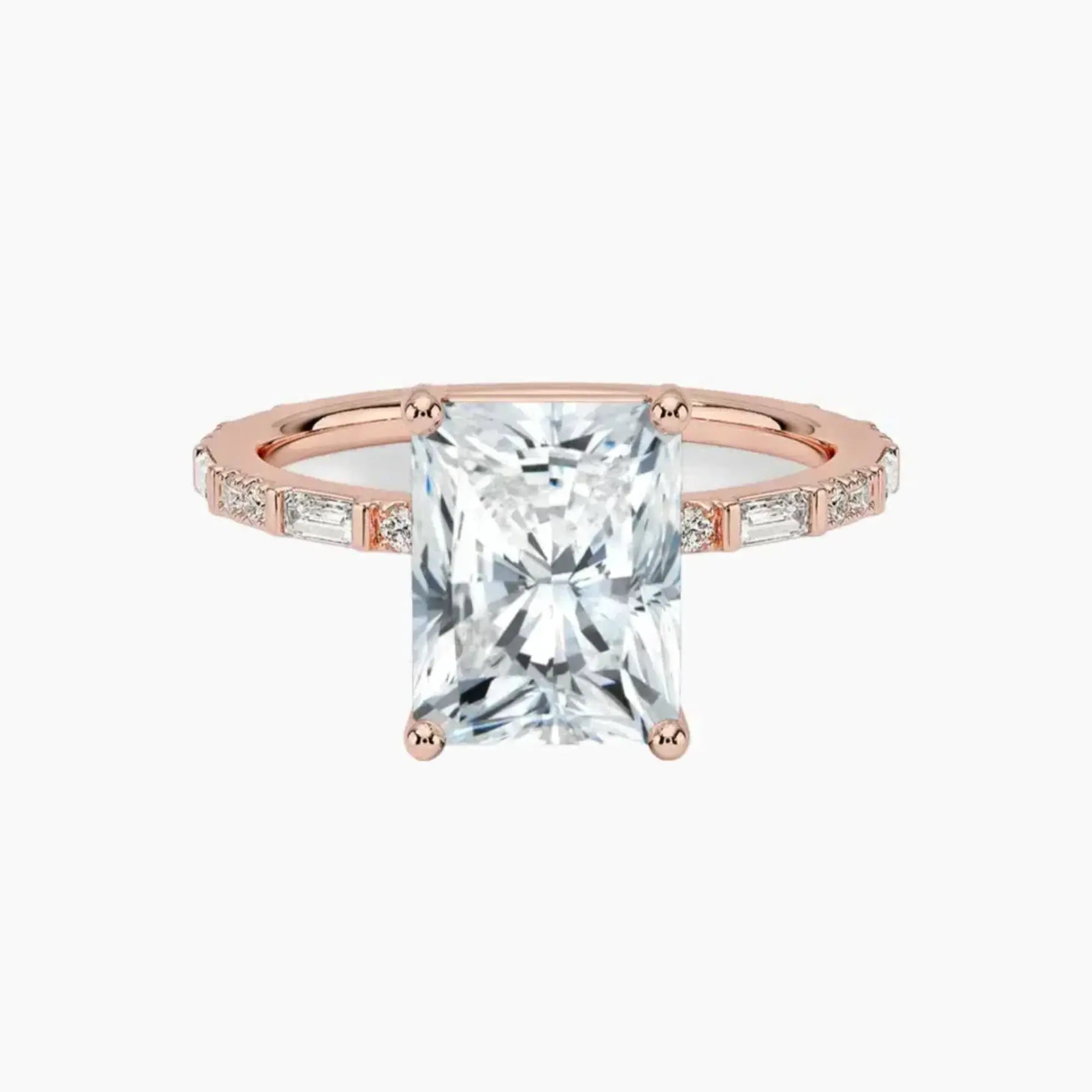 Evelina Radiant Designer Diamond Ring Setting in 18K White Gold