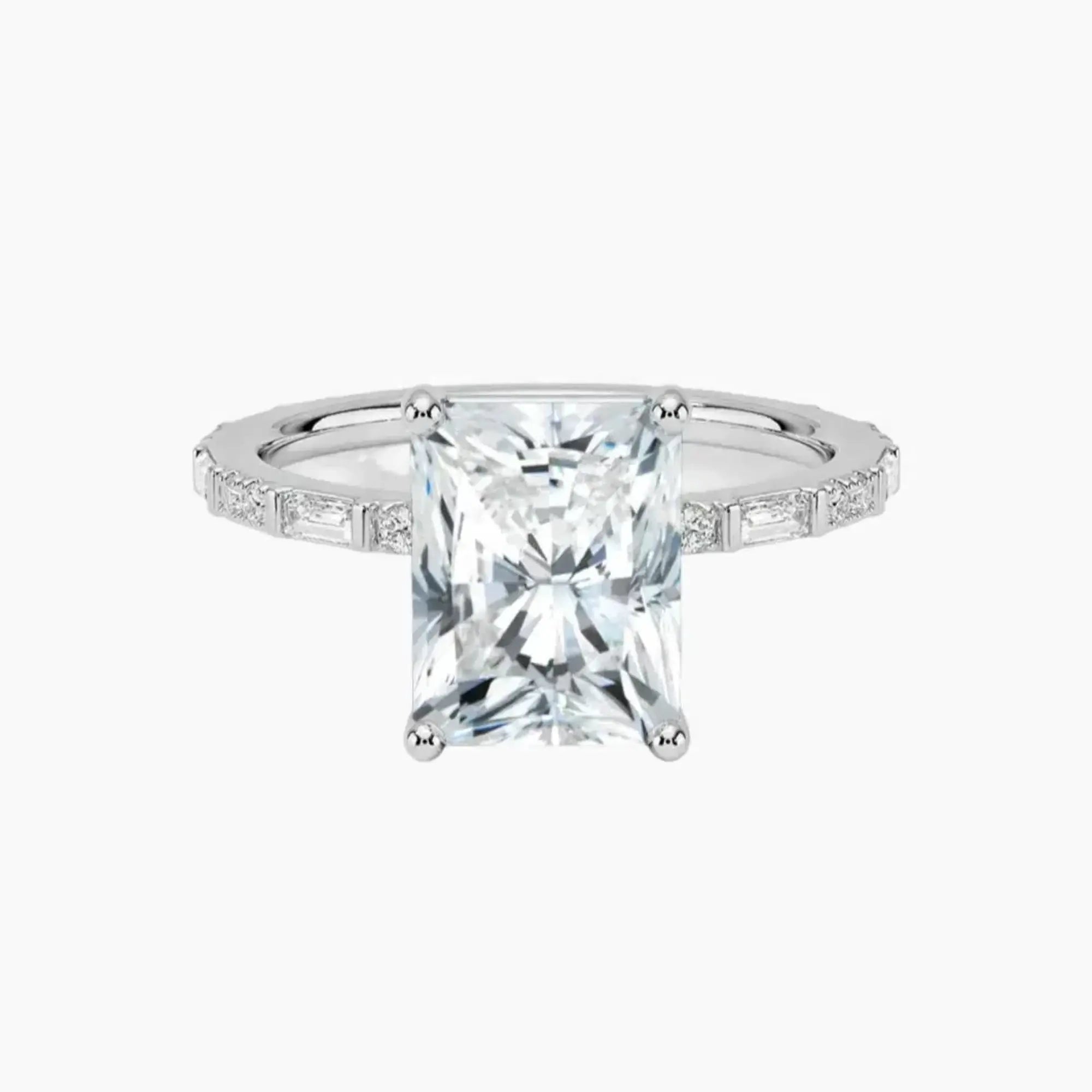 Evelina Radiant Designer Diamond Ring Setting in 14K Rose Gold