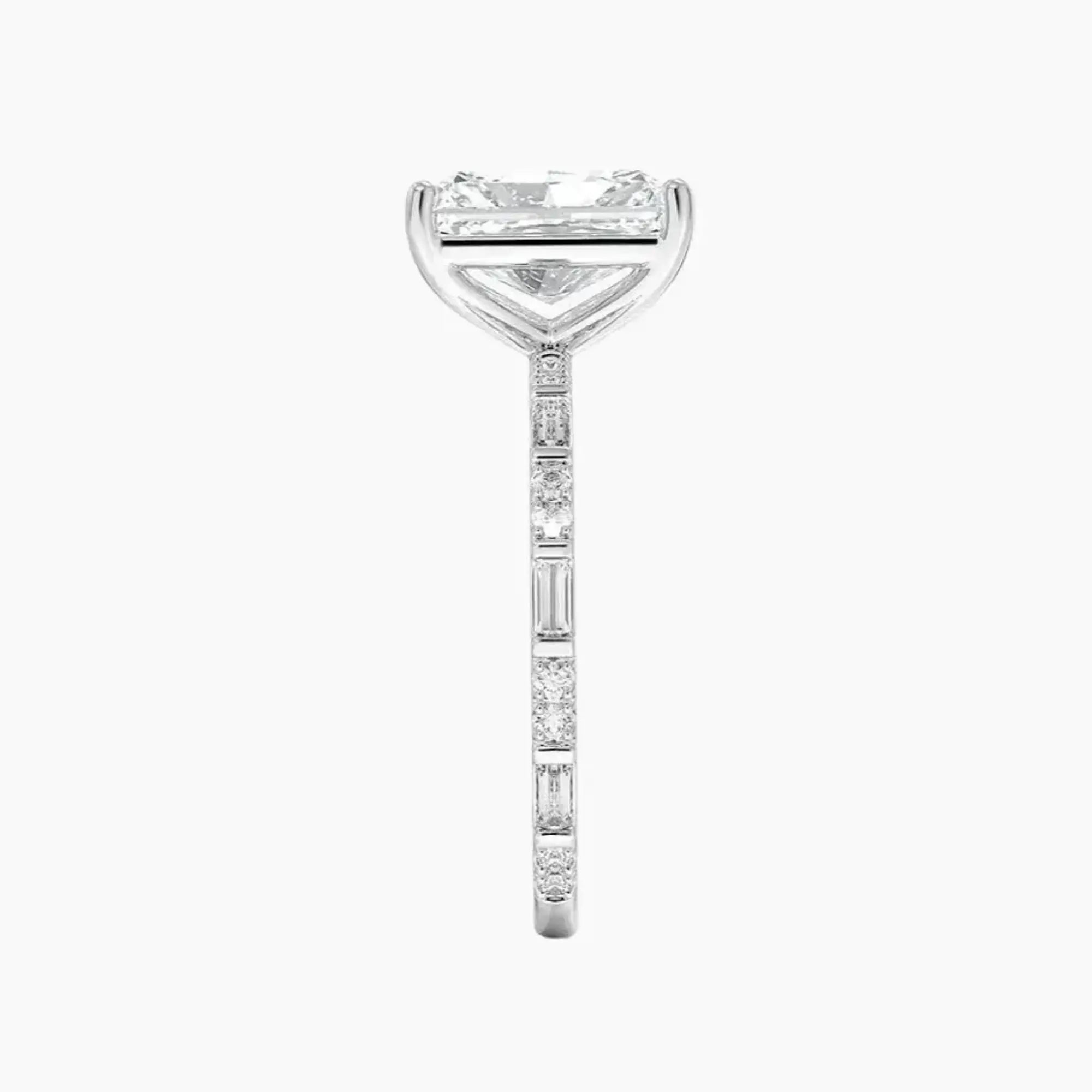 Evelina Radiant Designer 1 Carat Lab Grown Diamond Engagement Ring in 18K Yellow Gold