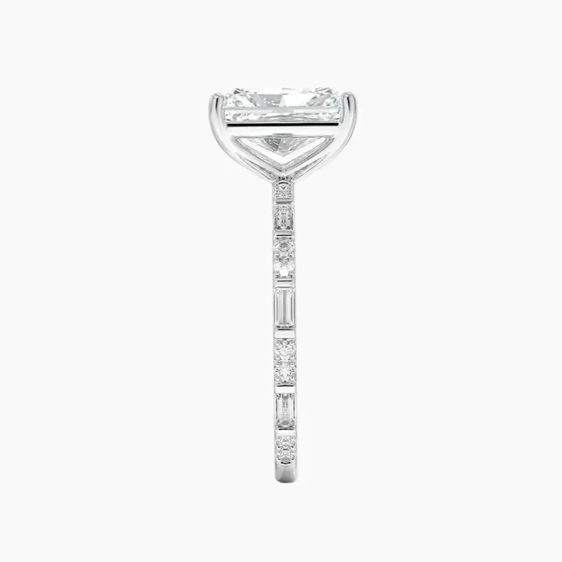 Evelina Radiant Designer Diamond Ring Setting in 18K Yellow Gold