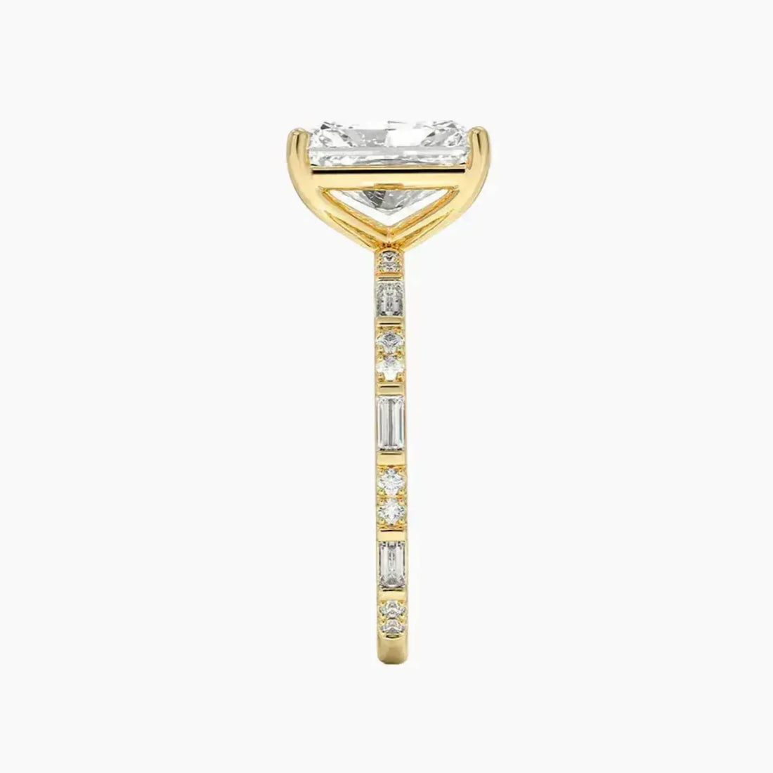 Evelina Radiant Designer Diamond Ring Setting in 14K White Gold