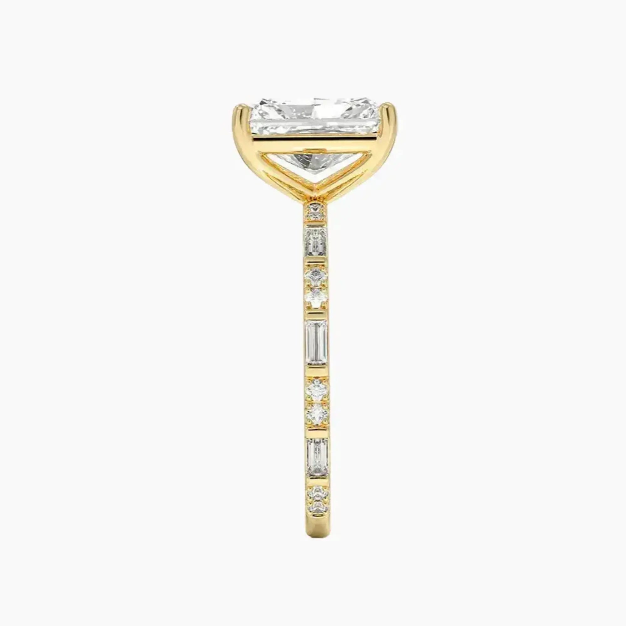 Evelina Radiant Designer 1 Carat Lab Grown Diamond Engagement Ring in 18K Rose Gold