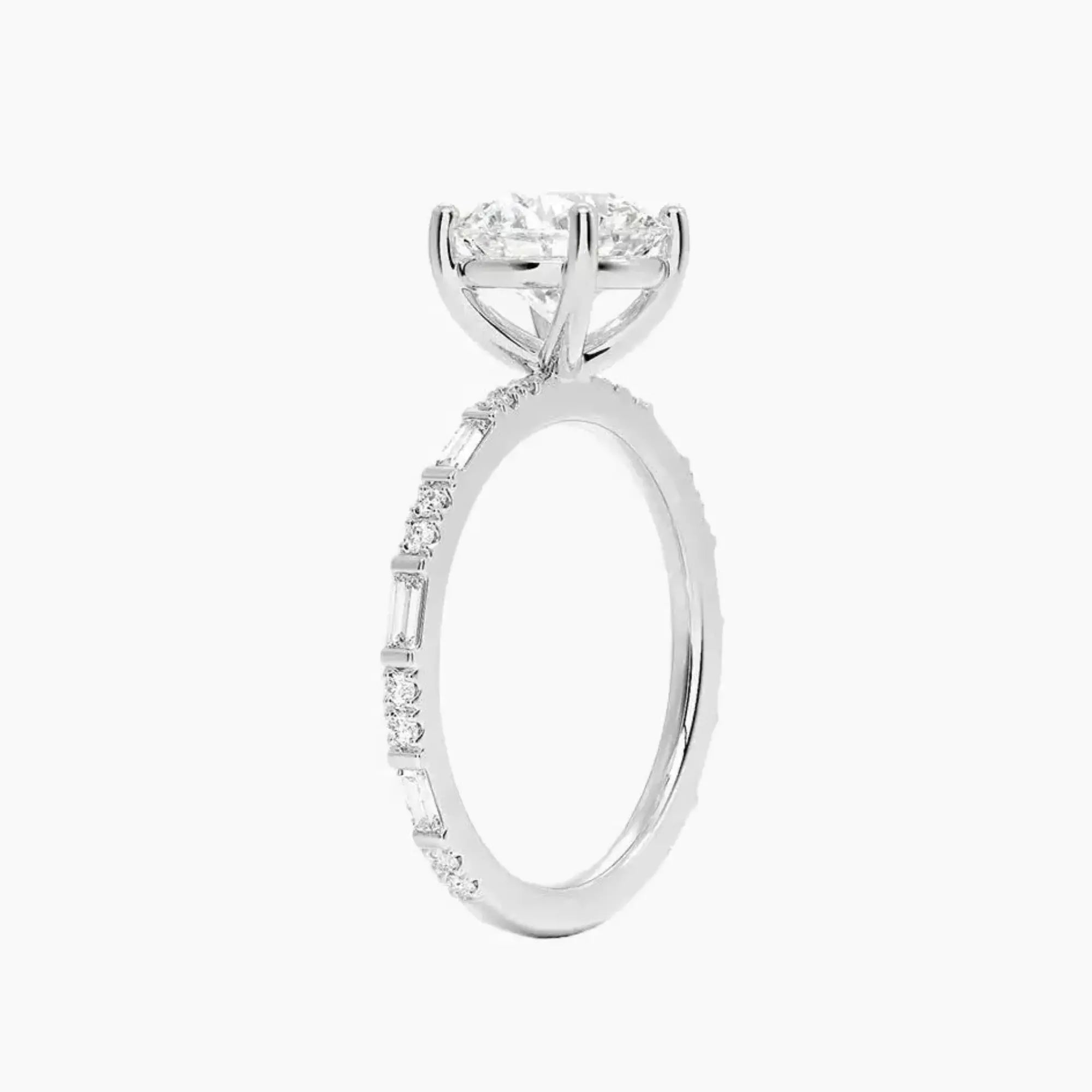 Evelina Round Designer 2.5 Carat Lab Grown Diamond Engagement Ring in 18K Rose Gold