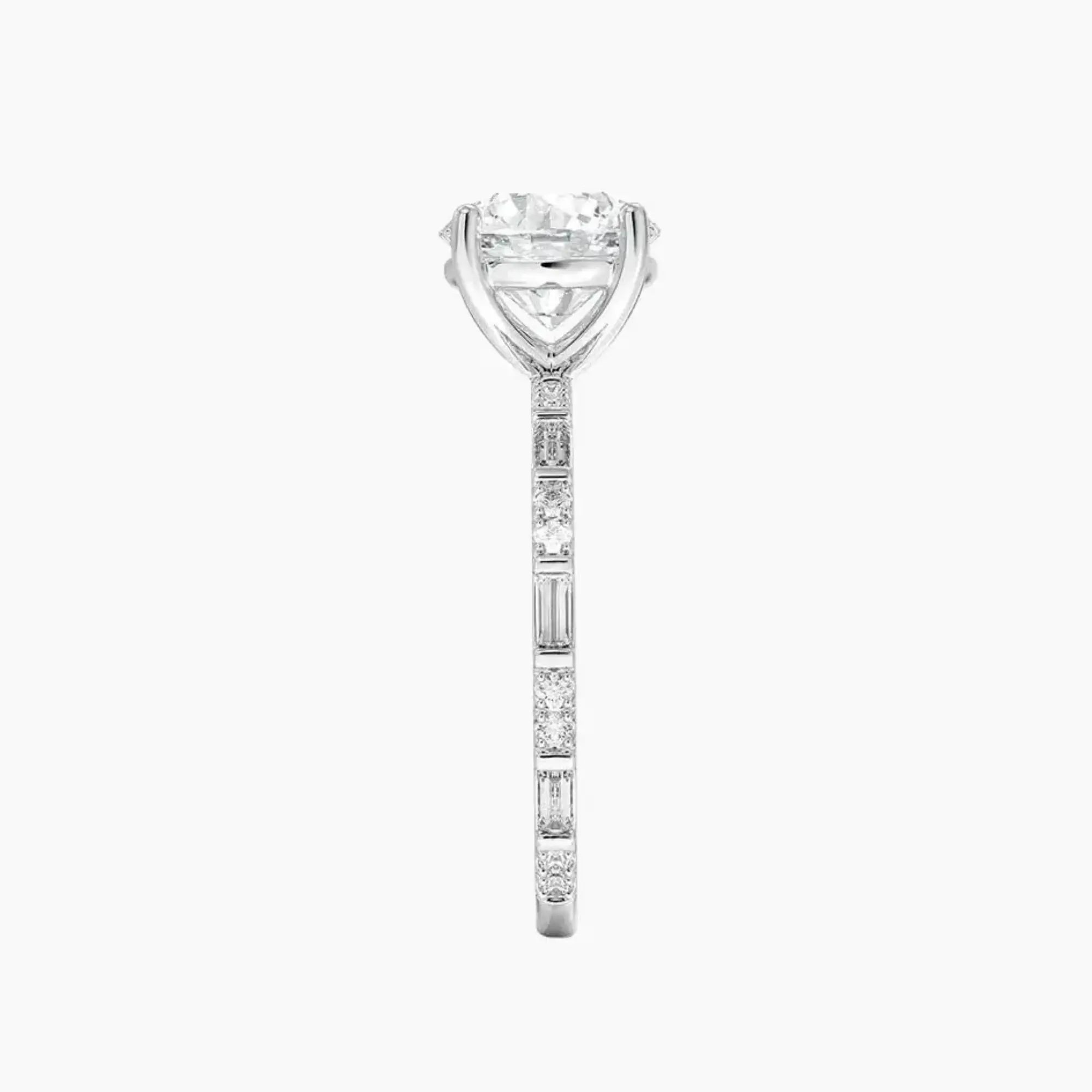 Evelina Round Designer Diamond Ring Setting in 14K Rose Gold