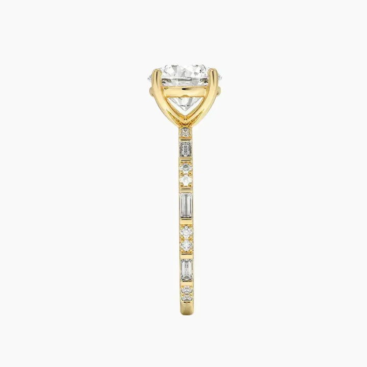 Evelina Round Designer 2 Carat Lab Grown Diamond Engagement Ring in 18K Rose Gold