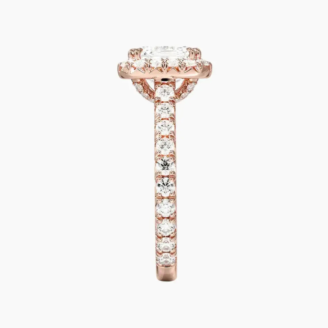 Ophelia Asscher Hidden Halo 2.5 Carat Lab Grown Diamond Engagement Ring in 18K White Gold